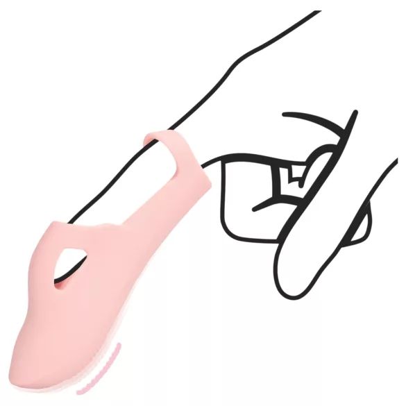 Loveline - finger vibrator med räfflor - rosa