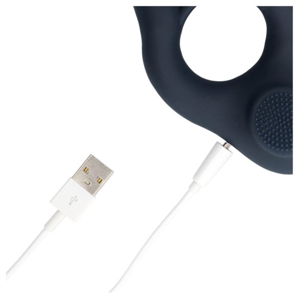 Loveline - vibratorring med klitorisstimulator - grå