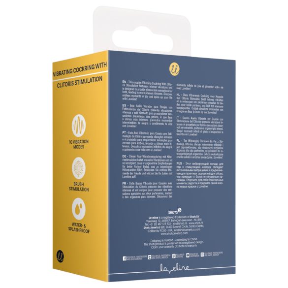 Loveline - vibratorring med klitorisstimulator - grå