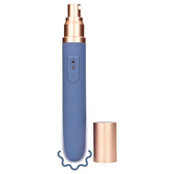 Loveline Travel - uppladdningsbar vibrator med glidmedelsbehållare (pastellblå)