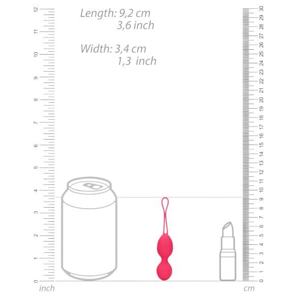 Loveline - vibrerande geishakulor - räfflad - rosa