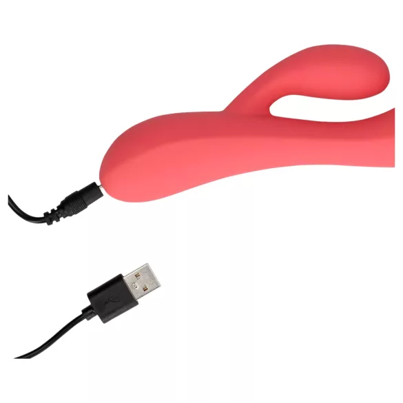 Loveline - rabbitvibrator med klitorisstimulator - uppladdningsbar vattentät