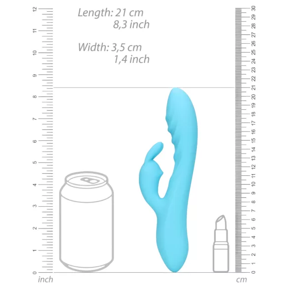 Loveline - rabbitvibrator med klitorisstimulator - vattentät - blå
