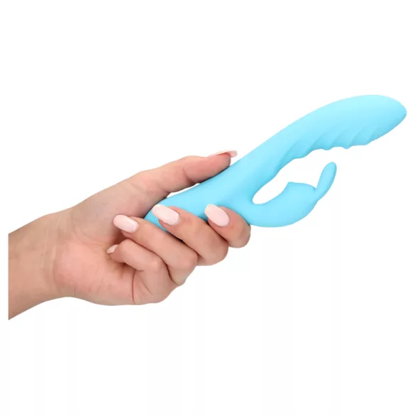 Loveline - rabbitvibrator med klitorisstimulator - vattentät - blå