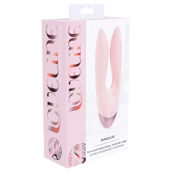 Loveline Amour - rabbitvibrator - dubbla motorer - silikon rosa