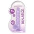 REALROCK - Genomskinlig Naturtrogen Dildo - Lila (17 cm)