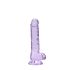 REALROCK - Genomskinlig Naturtrogen Dildo - Lila (17 cm)