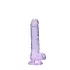 RealRock - realistisk dildo - genomskinlig lila - 17 cm