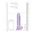 REALROCK - Genomskinlig Naturtrogen Dildo - Lila (17 cm)