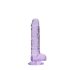 REALROCK - Genomskinlig Naturtrogen Dildo - Lila (17 cm)