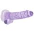 REALROCK - Genomskinlig Naturtrogen Dildo - Lila (17 cm)