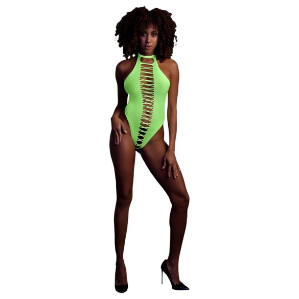 Ouch! - Lysande öppen body (neon grön)