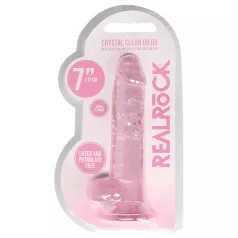 RealRock - realistisk dildo - transparent rosa - 17cm