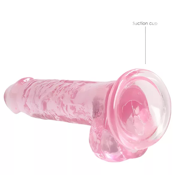 RealRock - realistisk dildo - transparent rosa - 17cm