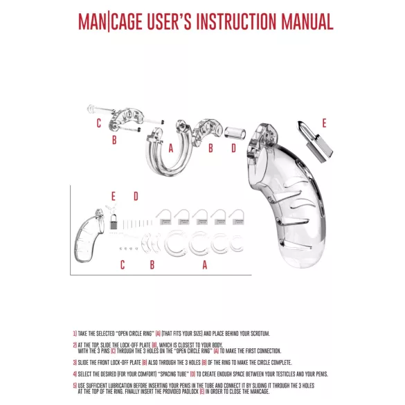 ManCage - Modell 13 penisbura (genomskinlig) - 6,5 cm