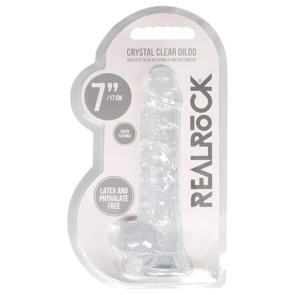 REALROCK - Transparent verklighetstrogen dildo - Genomskinlig (17 cm)