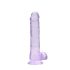 RealRock - realistisk dildo - genomskinlig lila - 19cm
