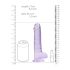 REALROCK - transparent realistisk dildo - lila (19 cm)