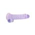 REALROCK - transparent realistisk dildo - lila (19 cm)