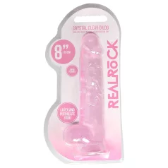 RealRock - realistisk dildo - transparent rosa - 19 cm