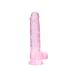 REALROCK - transparent, realistisk dildo - rosa (19 cm)