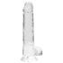 REALROCK - transparent realistisk dildo - genomskinlig (19 cm)