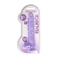 RealRock - realistisk dildo - genomskinlig lila - 22cm
