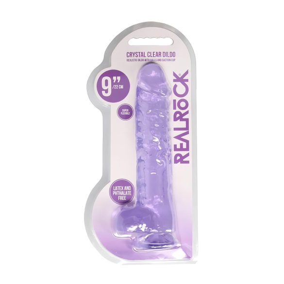 REALROCK - transparent realistisk dildo - lila (22 cm)