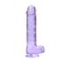 REALROCK - transparent realistisk dildo - lila (22 cm)