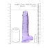 RealRock - realistisk dildo - genomskinlig lila - 22cm