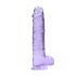 RealRock - realistisk dildo - genomskinlig lila - 22cm
