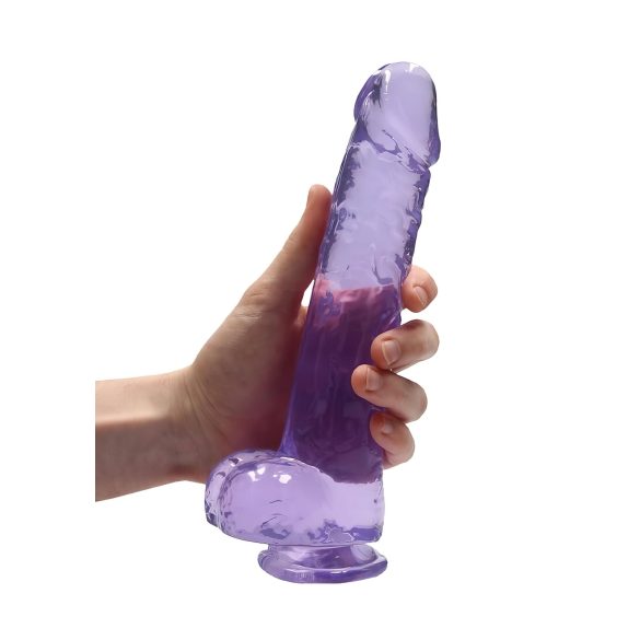 RealRock - realistisk dildo - genomskinlig lila - 22cm