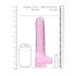 RealRock - realistisk dildo - transparent rosa - 22 cm