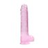 RealRock - realistisk dildo - transparent rosa - 22 cm