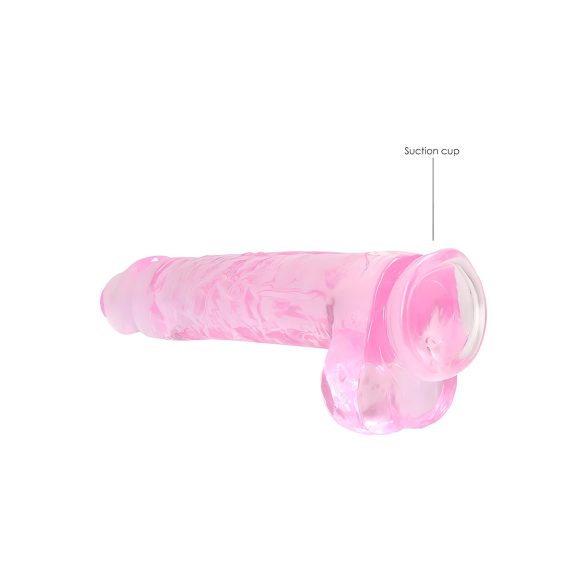 RealRock - realistisk dildo - transparent rosa - 22 cm