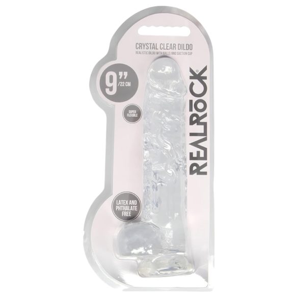 REALROCK - transparent realistisk dildo - genomskinlig (22 cm)