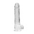REALROCK - transparent realistisk dildo - genomskinlig (22 cm)