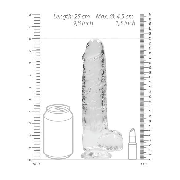 RealRock - dildo realistisk - genomskinlig - 22cm