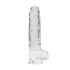 REALROCK - transparent realistisk dildo - genomskinlig (22 cm)