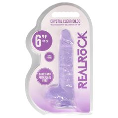 RealRock - dildo realistisk - transparent lila - 15 cm