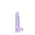 REALROCK - genomskinlig naturtrogen dildo - lila (15 cm)
