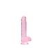 REALROCK - transparent naturtrogen dildo - rosa (15 cm)