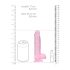 REALROCK - transparent naturtrogen dildo - rosa (15 cm)