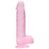 REALROCK - transparent naturtrogen dildo - rosa (15 cm)