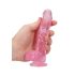 REALROCK - transparent naturtrogen dildo - rosa (15 cm)