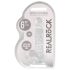 REALROCK - genomskinlig verklighetstrogen dildo - transparent (15 cm)