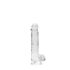 REALROCK - genomskinlig verklighetstrogen dildo - transparent (15 cm)