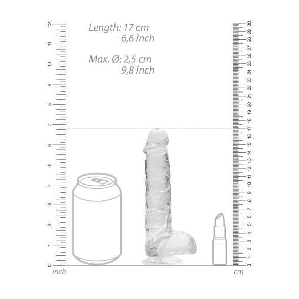 RealRock - realistisk dildo - genomskinlig - 15 cm