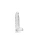 REALROCK - genomskinlig verklighetstrogen dildo - transparent (15 cm)