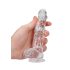 REALROCK - genomskinlig verklighetstrogen dildo - transparent (15 cm)